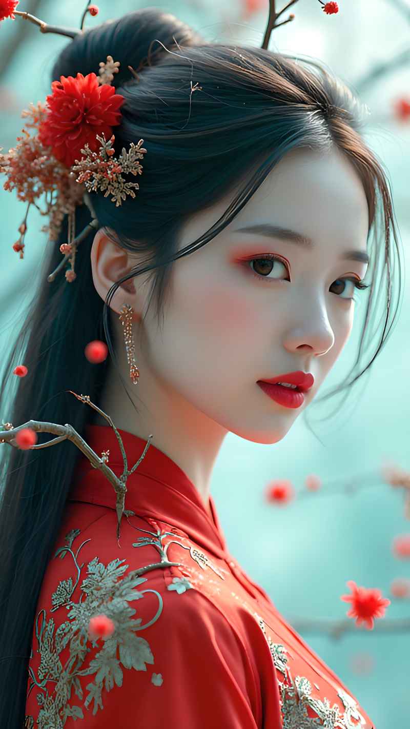 红色女子户外拍摄系列高清艺术视觉 57