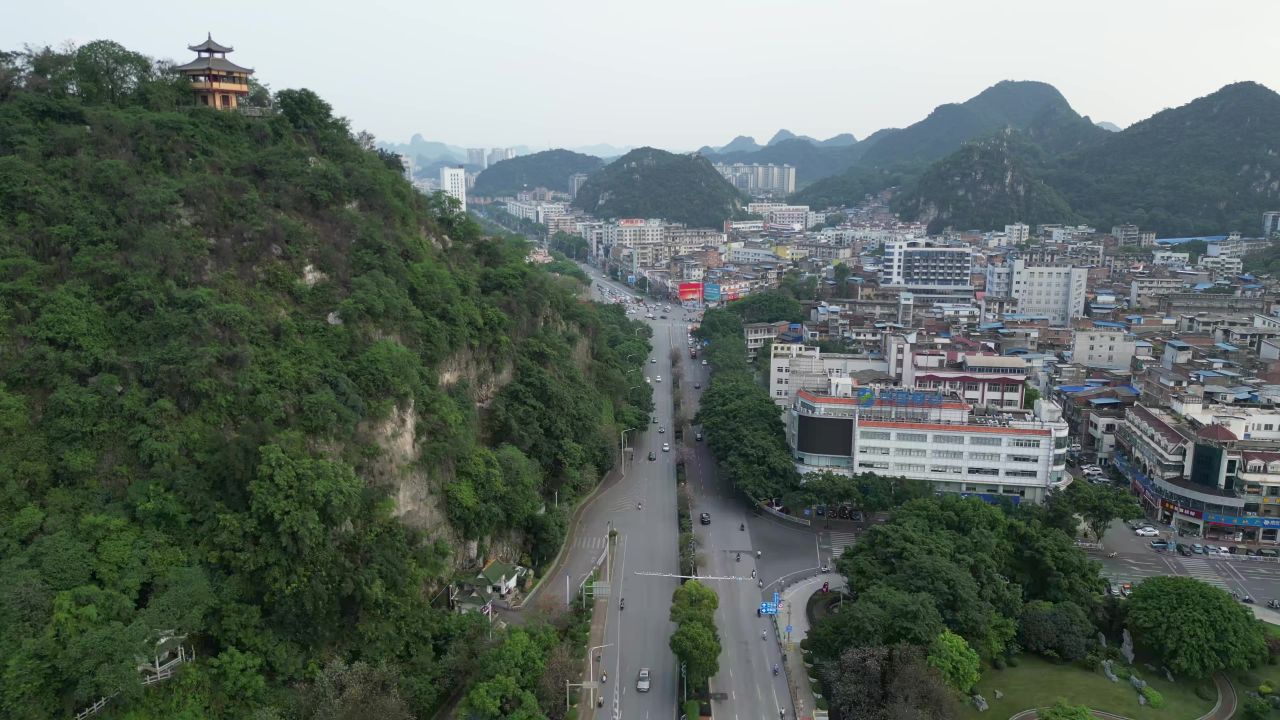 广西柳州盘龙公园航拍