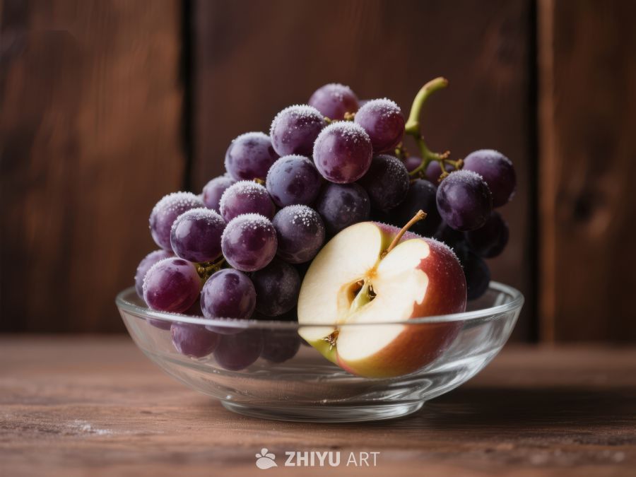 葡萄与苹果的静物组合 316