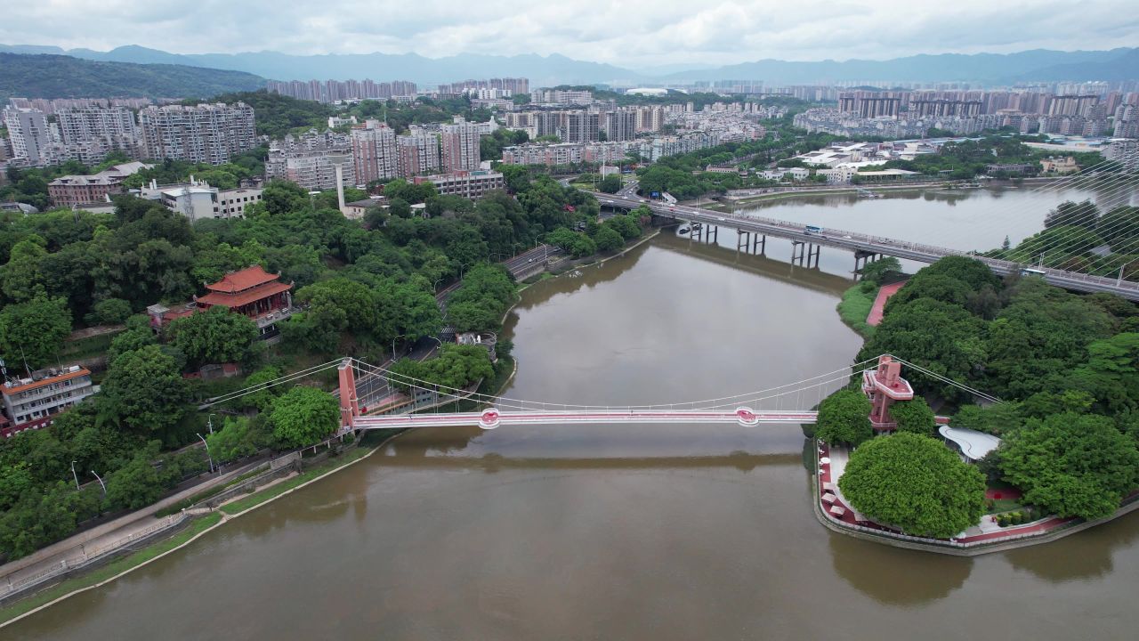 福建泉州烟台山公园航拍