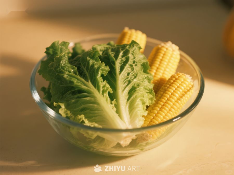新鲜生菜与玉米粒的健康组合 283