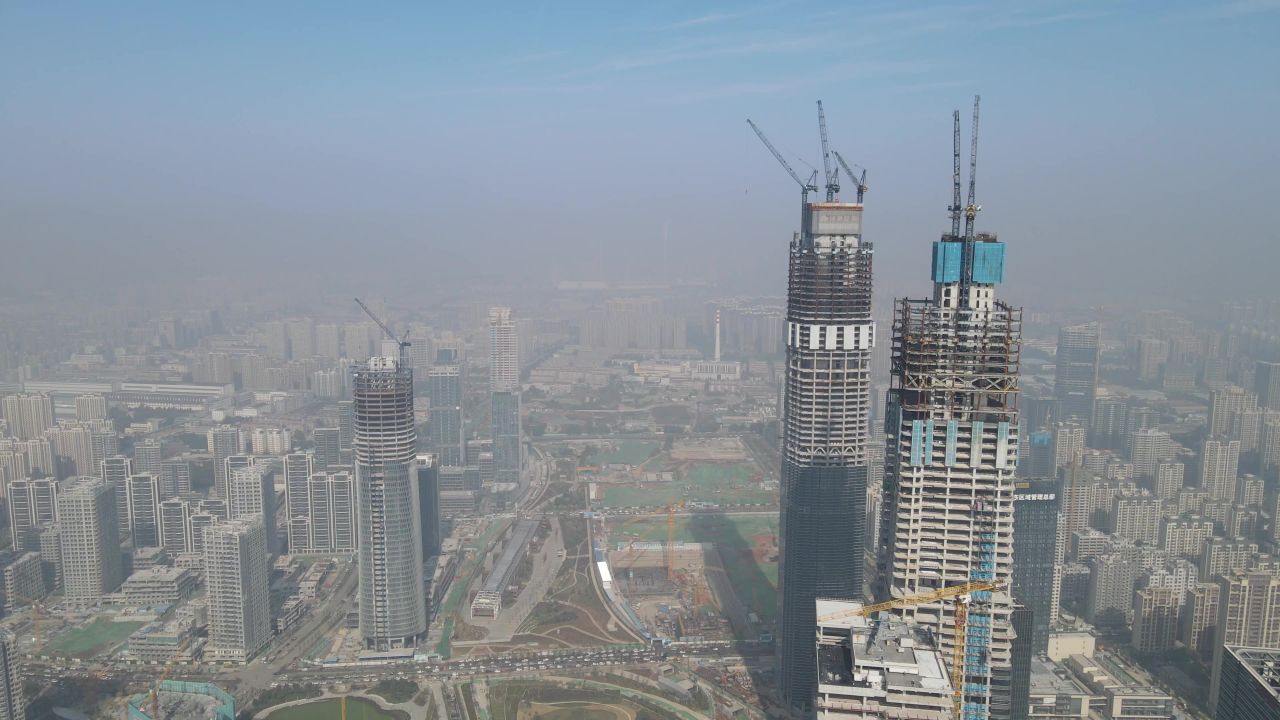 山东济南城市风光航拍 