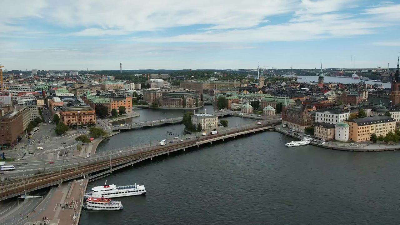 斯德哥尔摩城市桥鸟瞰图
