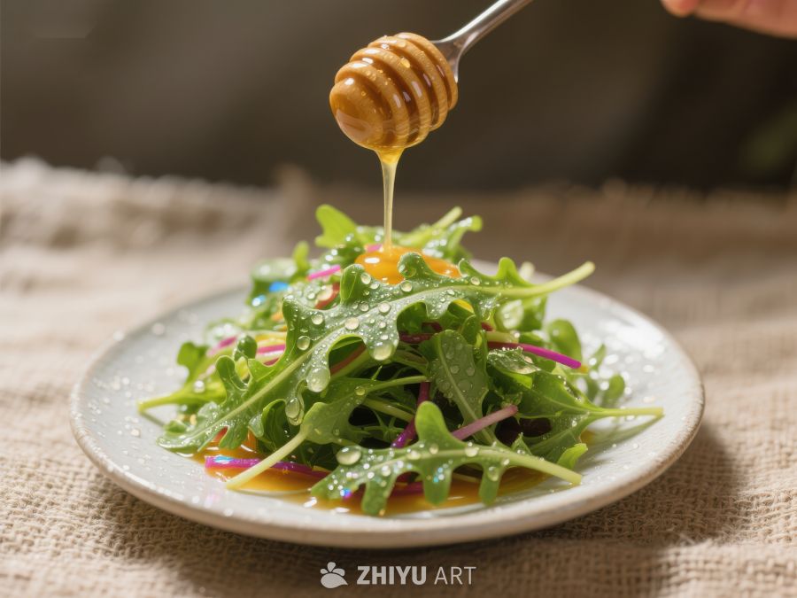 蜂蜜浇灌的绿色沙拉 144