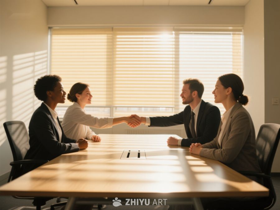 商务会议中的握手合作 324