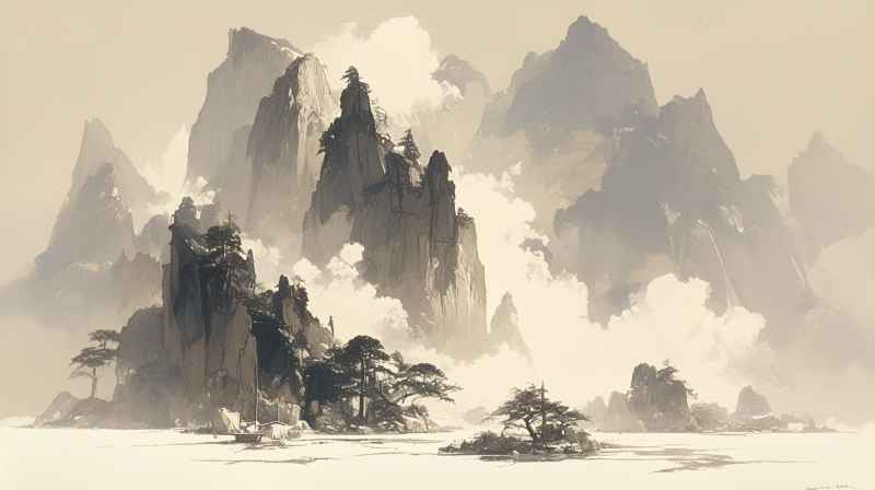中国风水墨画水墨山水 9