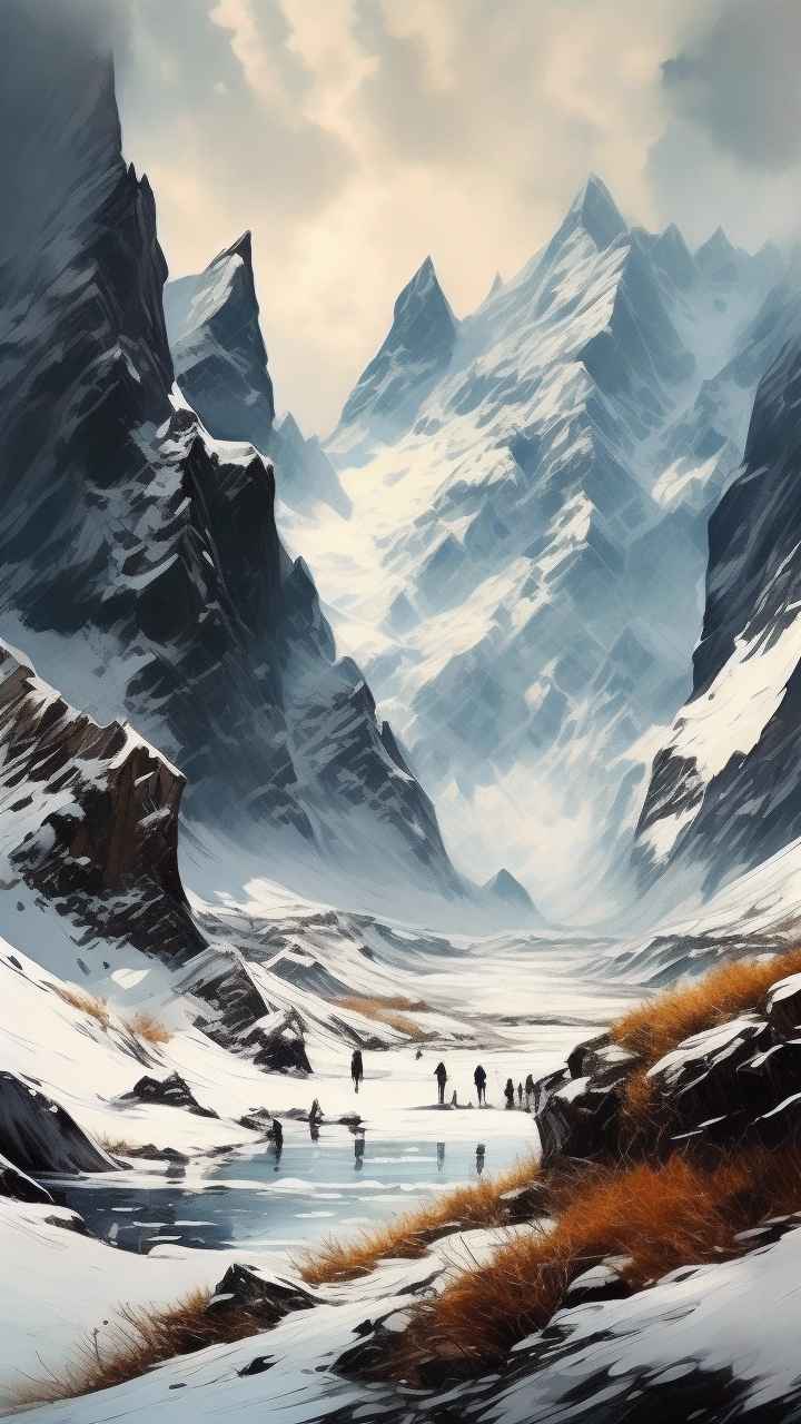 雪山高原冰川插画 64