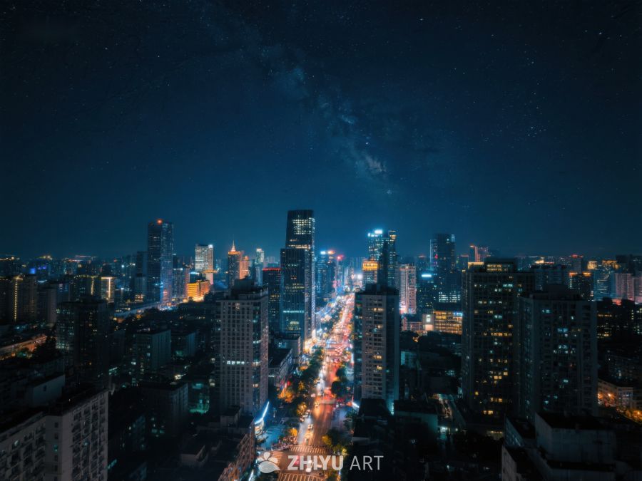夜幕下的城市灯火辉煌 418