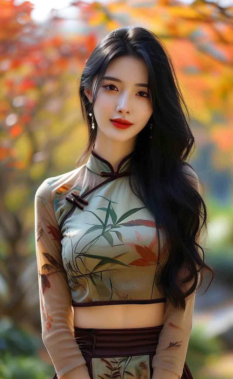 秋天美女户外摄影图 26