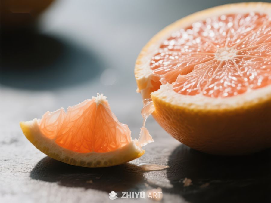 新鲜切开的葡萄柚与果瓣 668