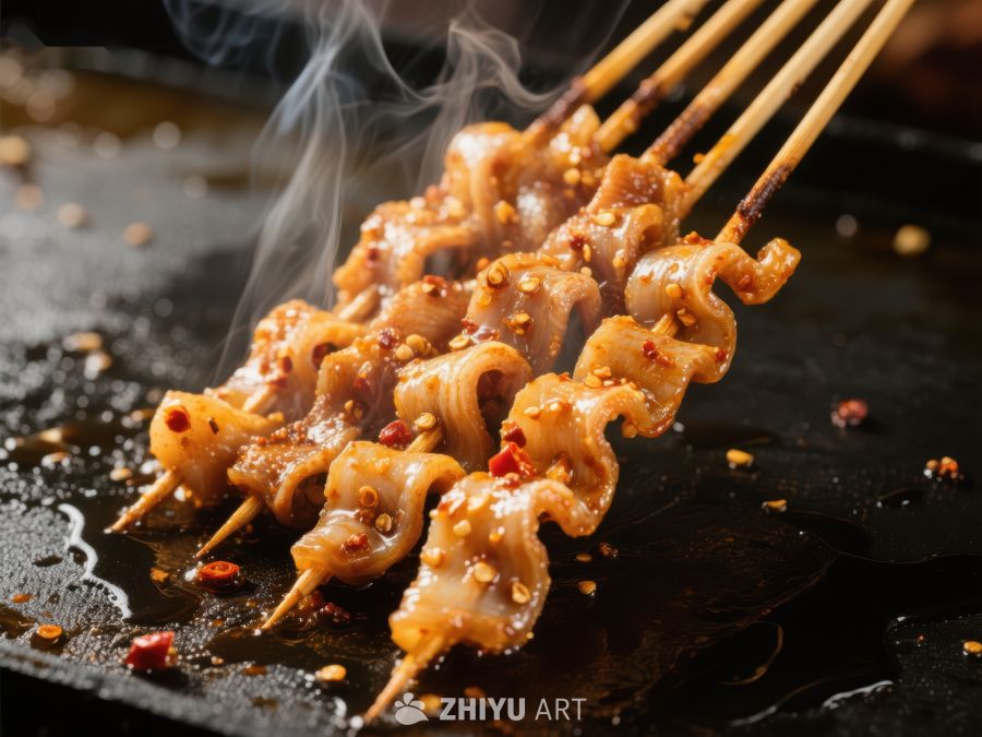 热气腾腾的串烤美食