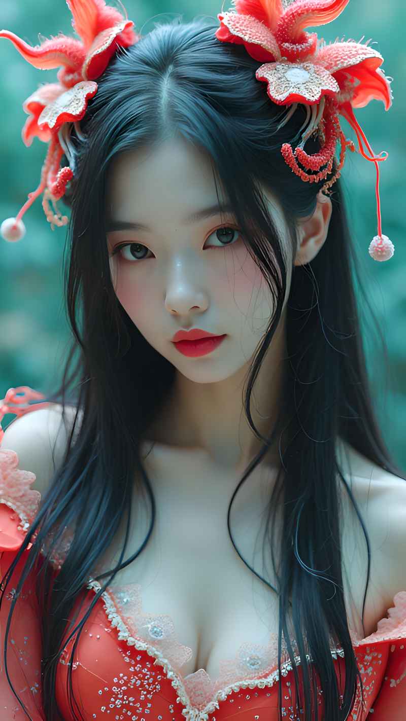 红色女子户外拍摄系列高清艺术视觉 66