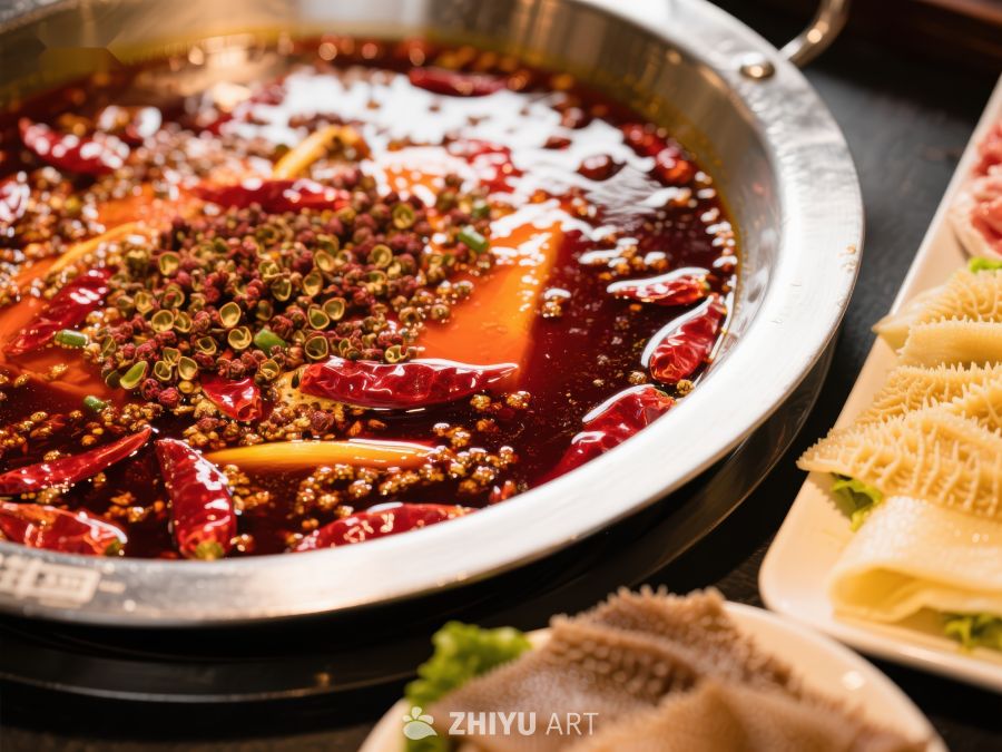 麻辣火锅配菜丰富诱人 382