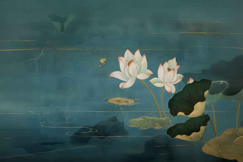 荷花组图-天青色风格 2