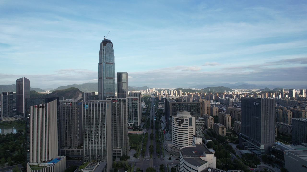  浙江台州城市风光航拍