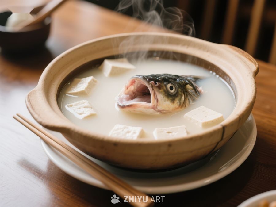 鱼头豆腐汤热气腾腾 1130