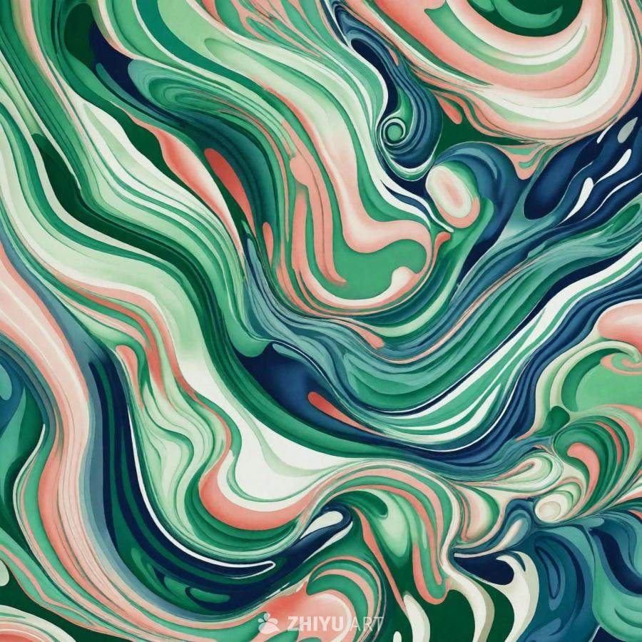 一张充满活力且色彩鲜艳的壁纸，主要以绿色为主，并混