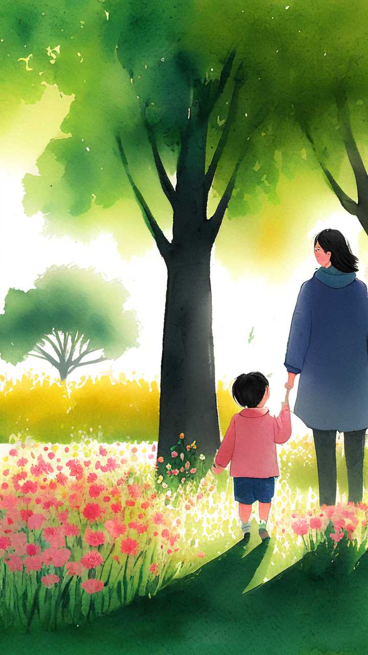 母亲节孩子和妈妈