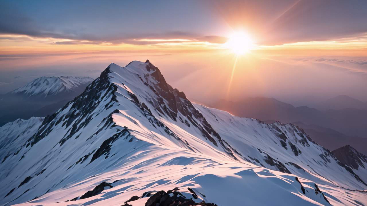 珠穆朗玛峰喜马拉雅山脉航拍日出日落云海延时 43
