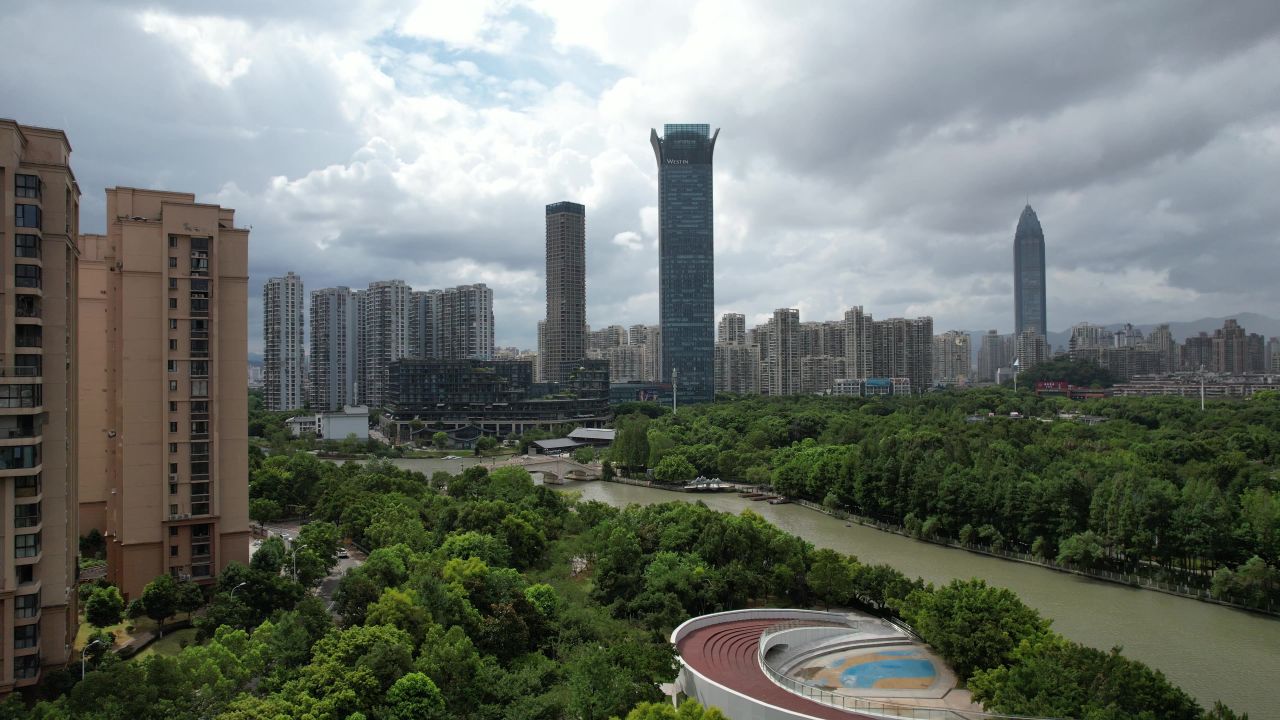 浙江温州城市风光地标建筑航拍 