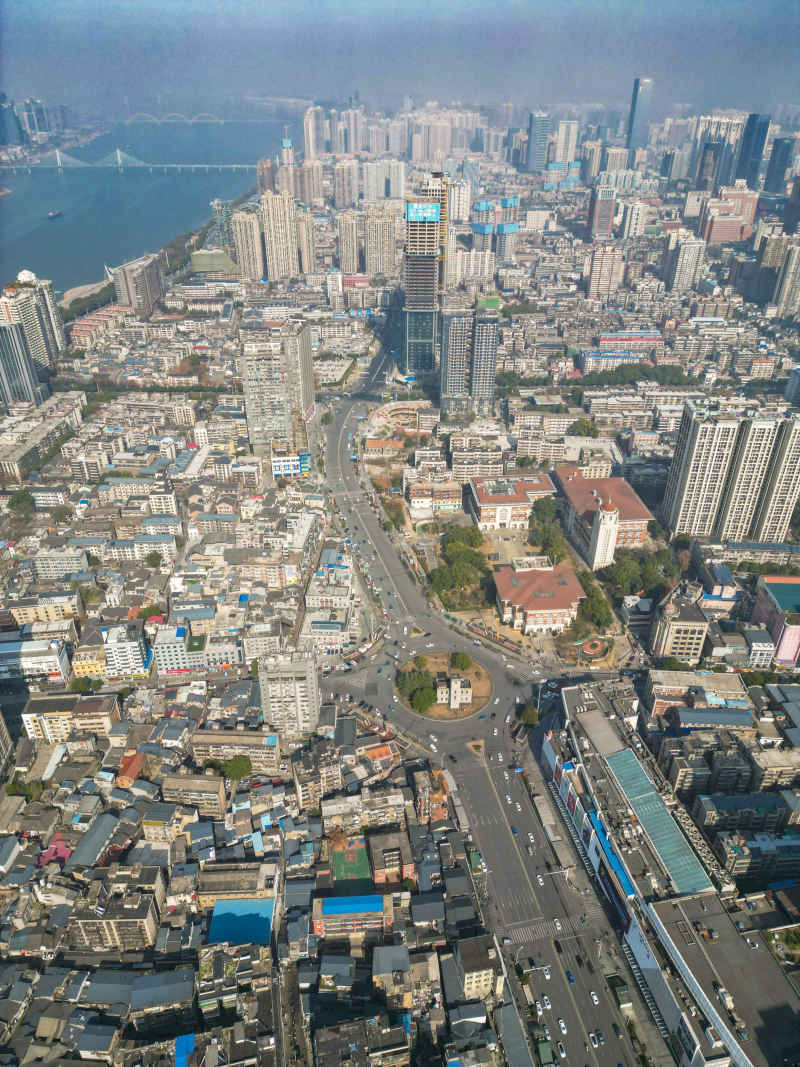 湖南长沙城市风光航拍摄影图