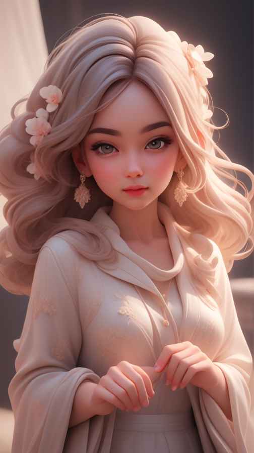 可爱粉色女孩