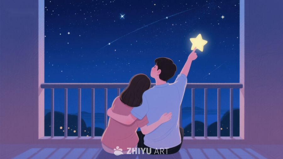 夜空下情侣共赏流星 562