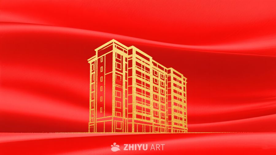 红色地产背景图