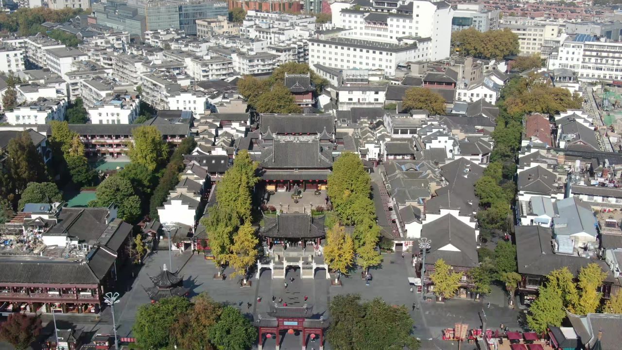 江苏南京夫子庙5A景区航拍