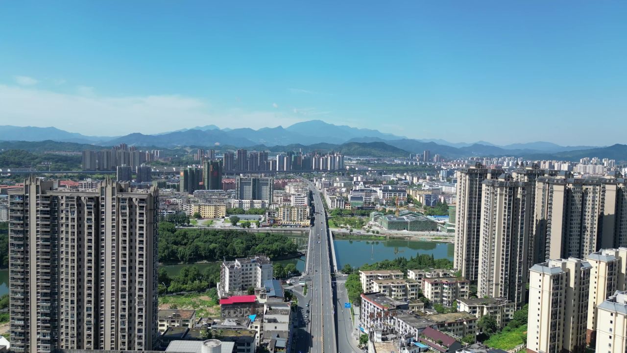 航拍江西宜春大桥