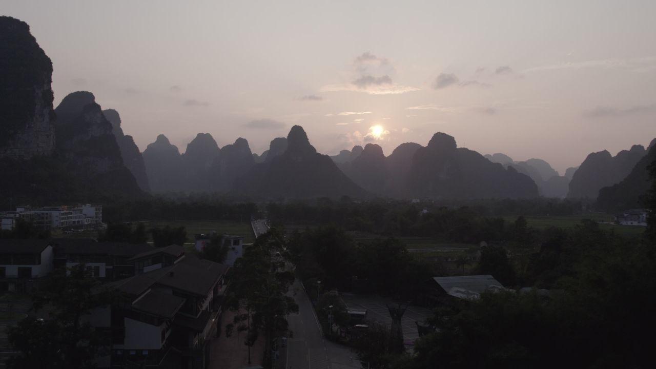 航拍日落，山水航拍 27
