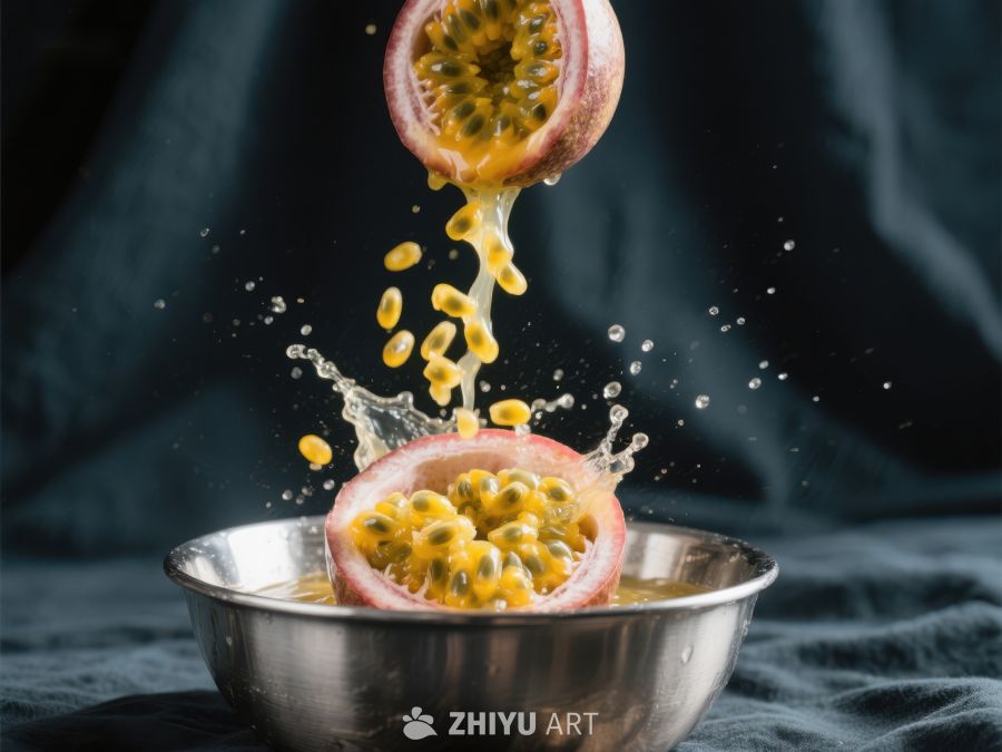 百香果切开瞬间，果汁四溅 9