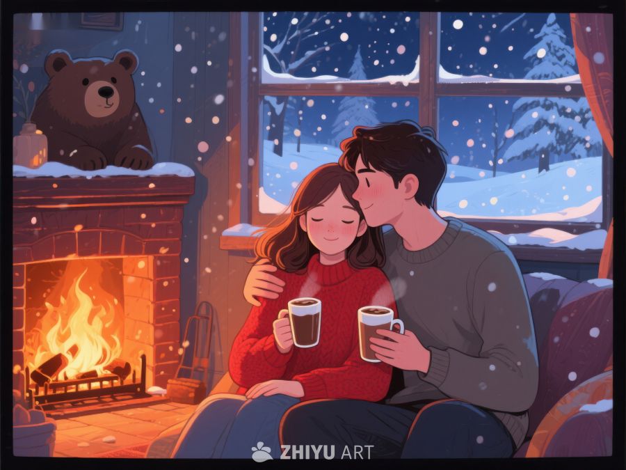 冬夜炉火旁的温馨时刻 174