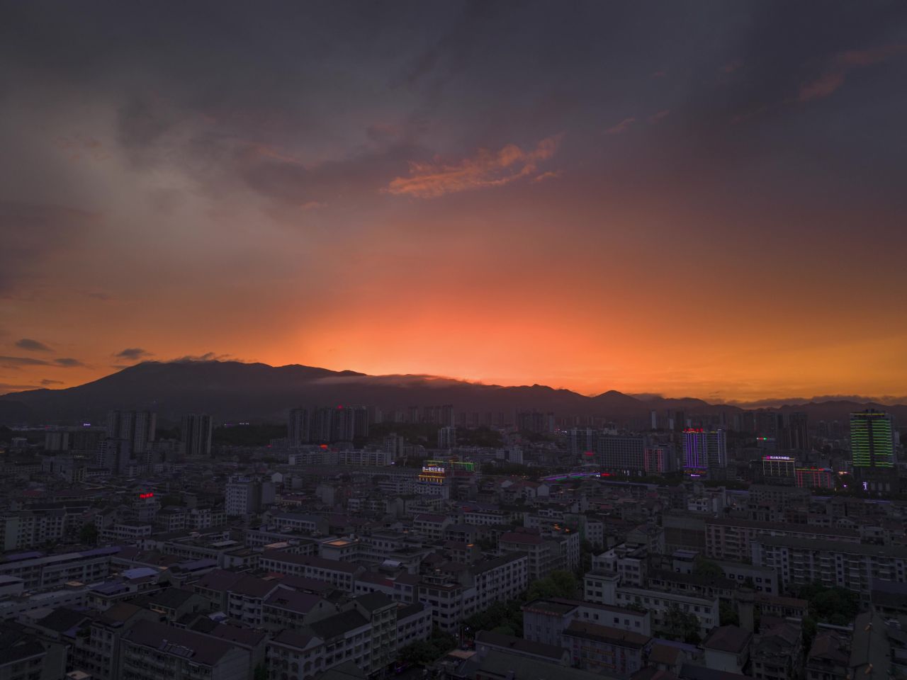 超级火烧云航拍延时