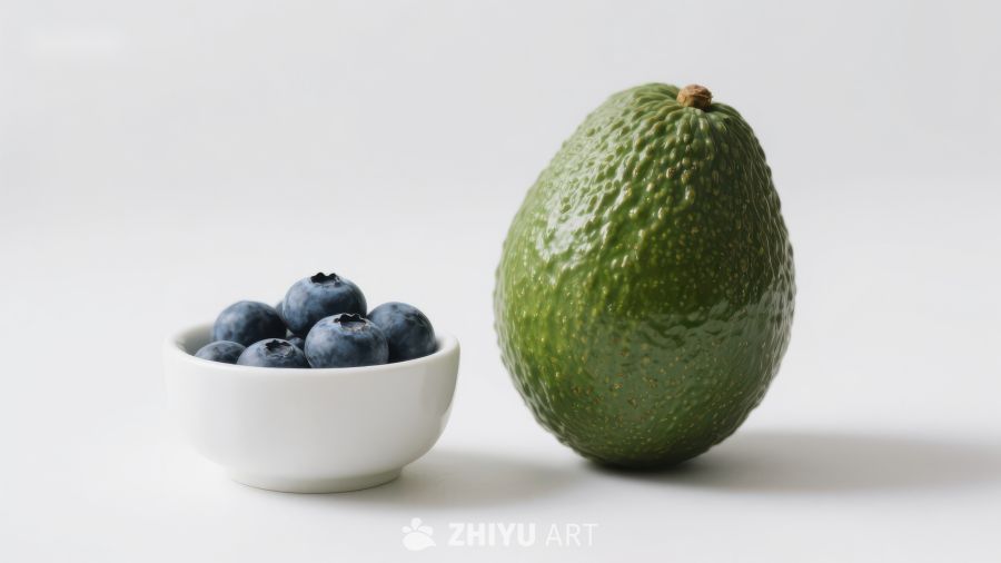 蓝莓与牛油果的清新组合
