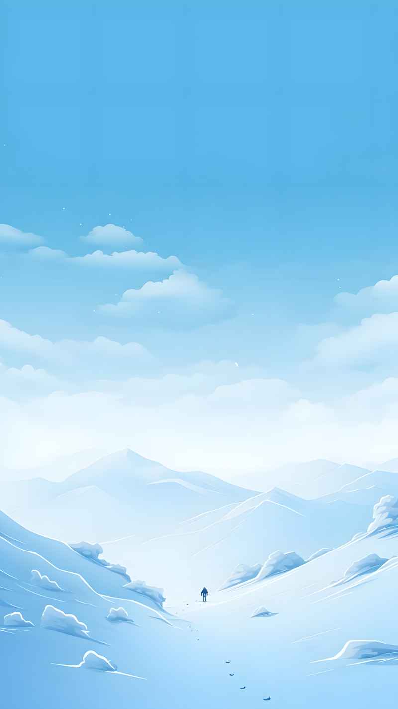 冬季唯美雪景创业插画 13