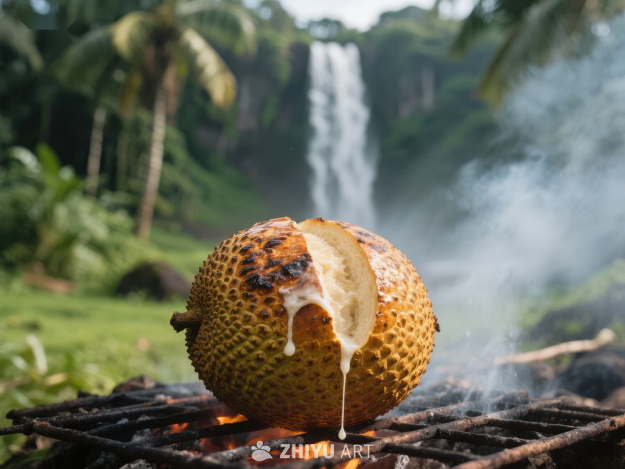 瀑布旁烤制的榴莲 372