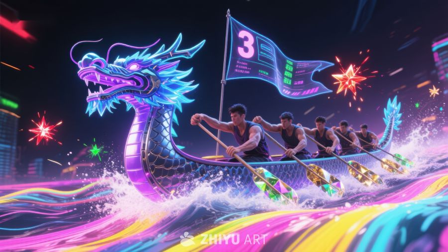 龙舟竞渡，夜色璀璨 238