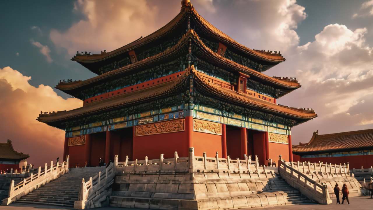 北京故宫博物院紫禁城皇城日出日落延时云海 12