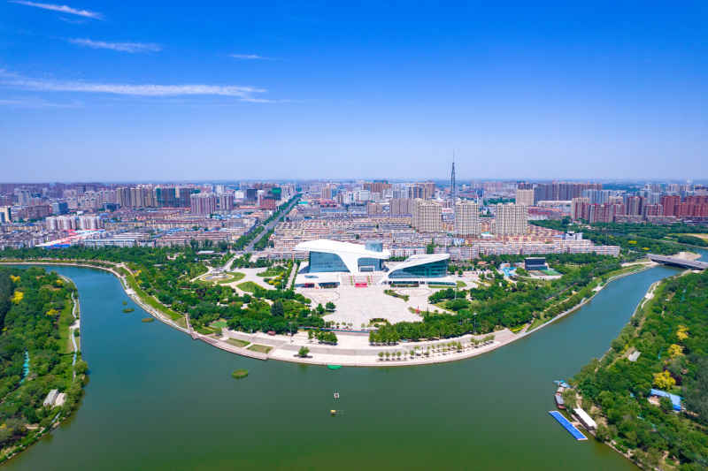 河北衡水文化艺术中心市民广场航拍图