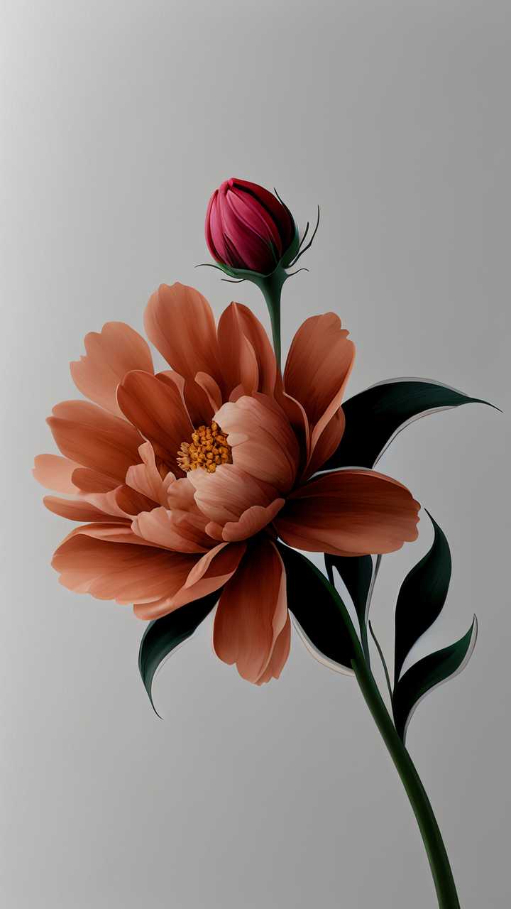 优雅超极简的花卉画