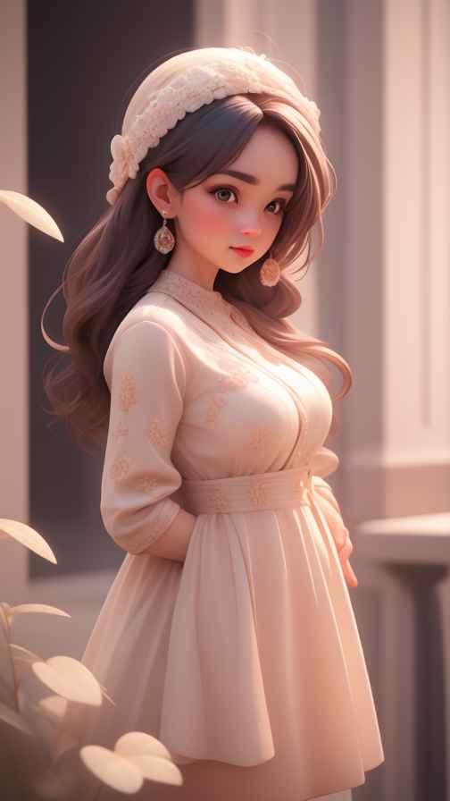 可爱粉色女孩