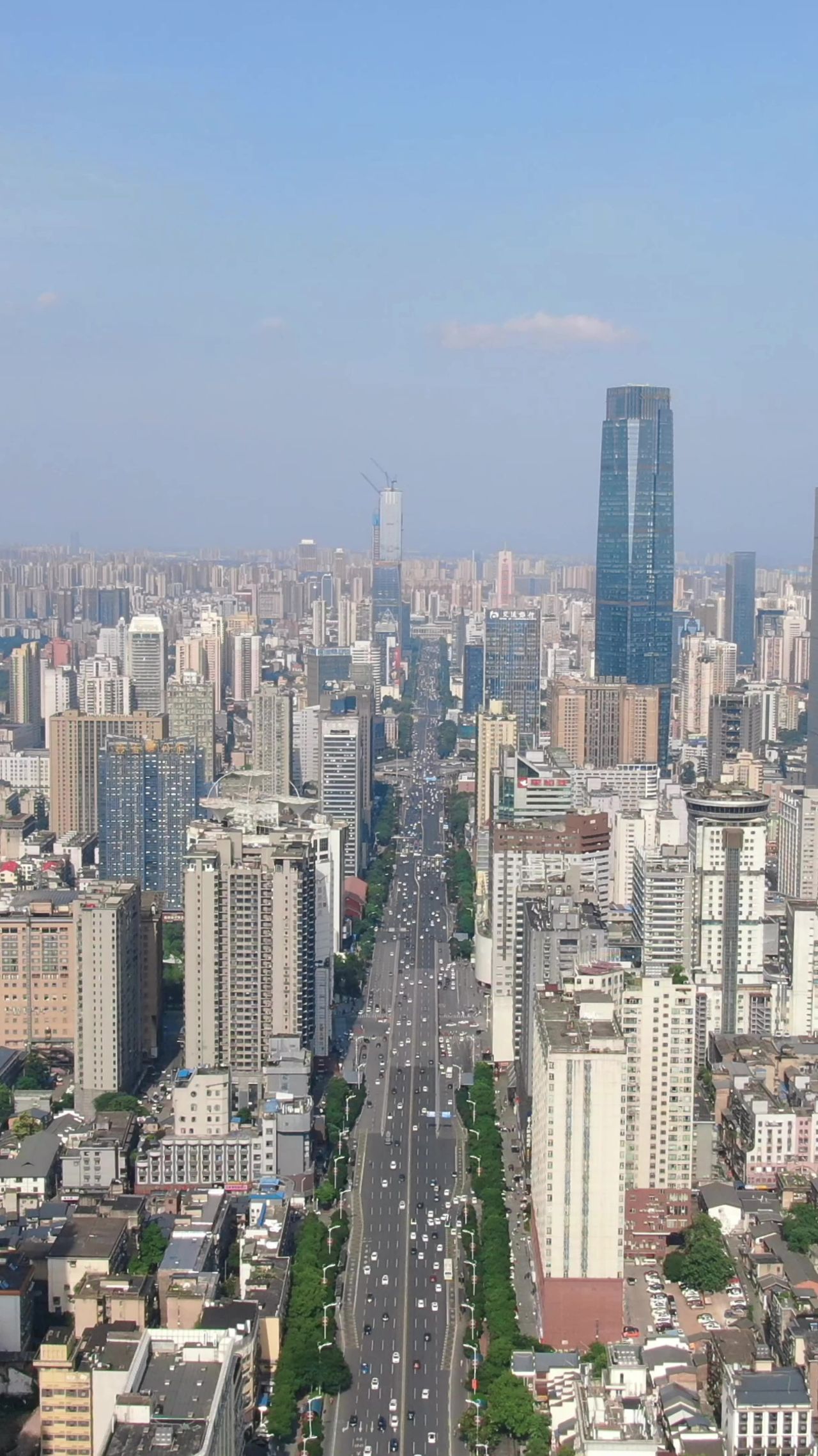 城市航拍湖南长沙城市交通竖屏