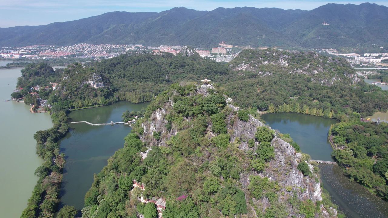 广东肇庆城市风光旅游景区航拍 