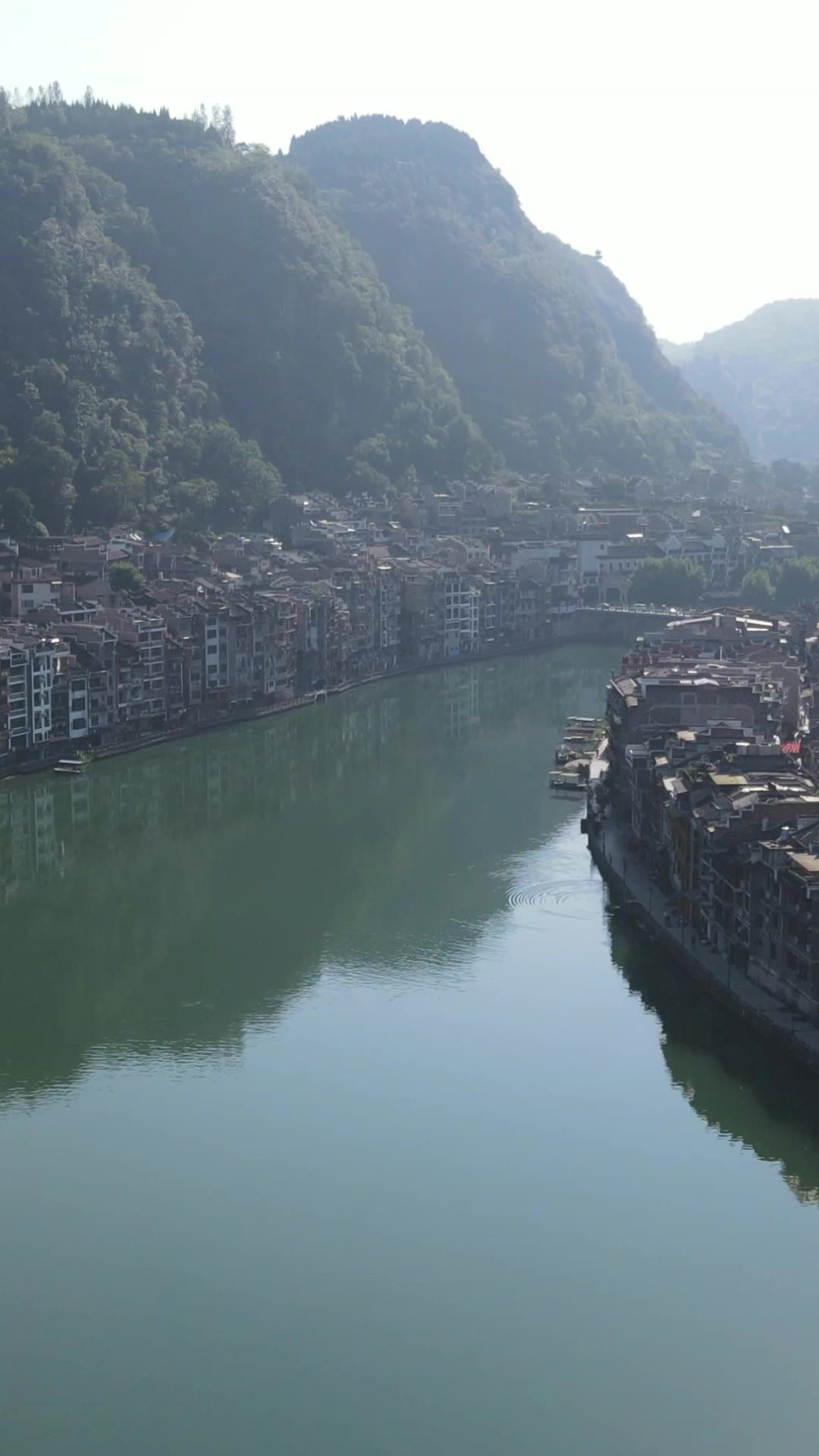 旅游景区贵州舞阳河风景区竖屏航拍