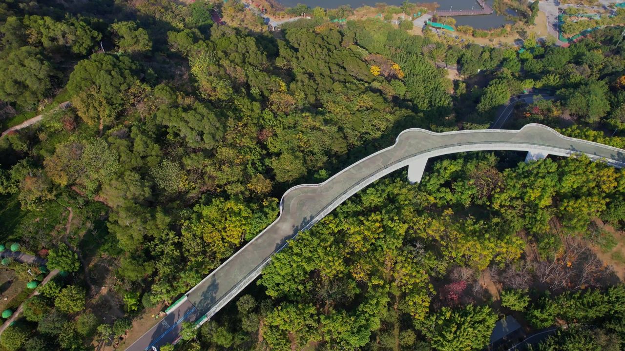 航拍福州飞凤山公园景观