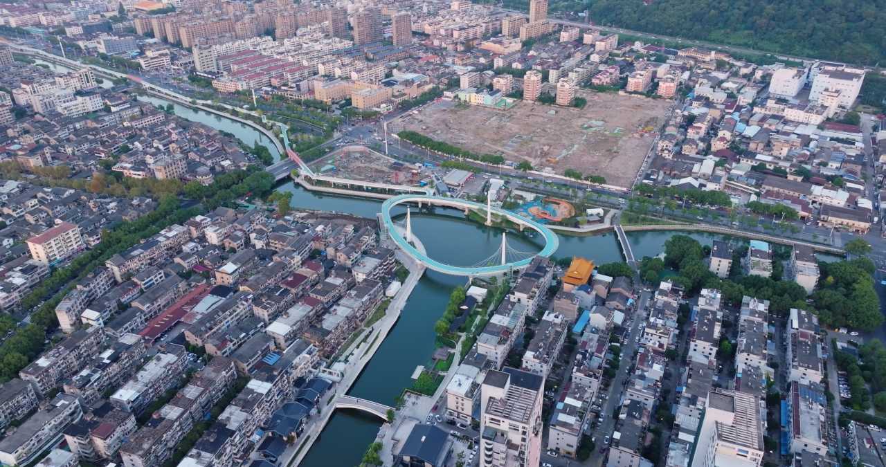 浙江台州城市日落风光航拍 9