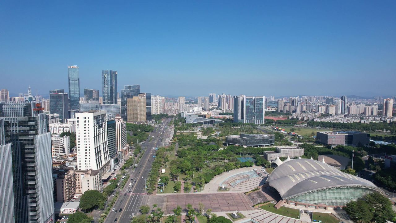 广东惠州城市风光航拍 