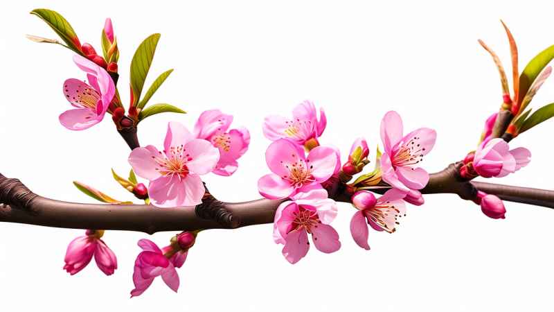 春季桃花元素插画 3