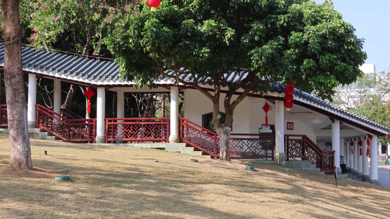 4K公园廊亭梅林